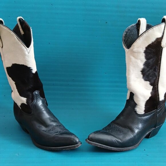 Leather and Fur Ladies Cowgirl boots, Size 8 - Picture 2 of 4